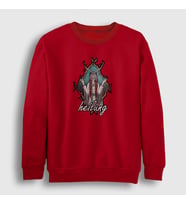 Presmono Unisex Beyaz Nature Heilung Sweatshirt 409052tt (Kırmızı)