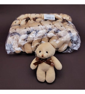 Hediyelik Peluş Ayıcık Anahtarlık 12 Adet (Kahverengi)