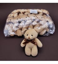 Hediyelik Peluş Ayıcık Anahtarlık 12 Adet (Kahverengi)