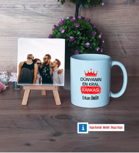 Arkadaşa Hediye Fotoğraflı Dekoratif Taş, Kupa Bardak Beyaz HediyeDoğum Günü Hediyesi (Model 1)
