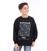Toontoy Erkek Çocuk Baskılı Sweatshirt (Siyah)