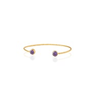 Kadir Jewellery 22 Ayar Altın Kaplama El İşçiliği Zirkon Taşlı Kadın Charm Bileklik (Bordo)