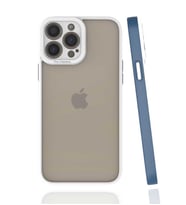 iPhone 13 Pro Max Kılıf Zore Mima Kenarları Renkli Silikon Kılıf (Lacivert)