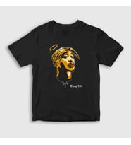 Presmono Unisex Çocuk Kırmızı Angel Tupac Shakur T-Shirt 45560tt (Siyah)