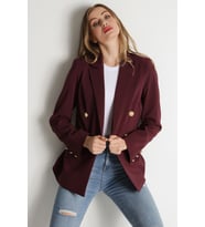 Kadın Gold Düğmeli Blazer Ceket (Mor)