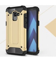 Galaxy A7 2018 Armor Hibrit Kaliteli Zırh Kılıf (Gold)