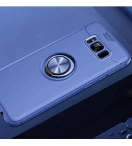Samsung Galaxy S8 Plus Kılıf Yüzüklü Magnetli Ravel Case (Mavi)