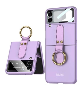 Galaxy Z Flip 3 Kılıf Zore Flip Ring Kıpta Kılıf (Mor)