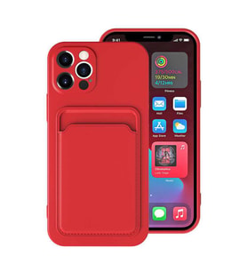 Apple iPhone 12 Pro Max Kılıf Zore Ofix Kartlık Bölmeli Kılıf (Kırmızı)