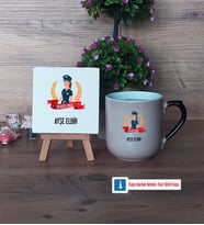 Kadın Polis Dekoratif Taş, Kupa Bardak Kırmızı Hediye (Model 9)