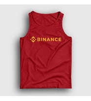 Presmono Unisex Beyaz Logo Binance Bitcoin Atlet 322893tt (Kırmızı)
