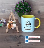 Arkadaşa Hediye Kupa Bardak Beyaz ve Fotoğraflı Ahşap Anahtarlık Hediye Doğum Günü Hediyesi (Model 7)