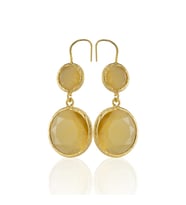Kadir Jewellery 22 Ayar Altın Kaplama Kadın Taşlı Küpe -El İşçiliği Ve Hipoalerjenik Küpe (Sarı)