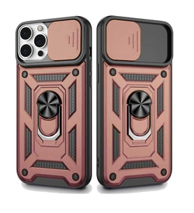 Apple iPhone 12 Pro Uyumlu Kızaklı Kamera Korumalı Tank Kılıf (Rose - Gold)