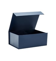 hediye kutusu boş mıknatıslı kapak mat lamine beyaz 22x17x9,5cm (Lacivert)