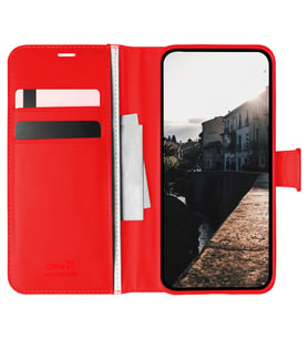 Samsung Galaxy S7 Edge Kılıf Case, Suni Deri, Kartlık Cüzdan Bölmeli Mıknatıslı Kapatma kopçalı Standlı Kapaklı Kılıf (Kırmızı)