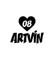 Kalpli 08 Artvin Araba Sticker siyah 20x15 CM (Siyah)