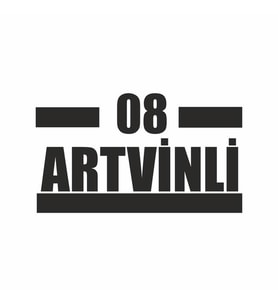 08 Artvinli Araba Sticker siyah 16x9 CM (Siyah)