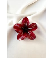 Lotus Hibiscus Çiçeği Premium Çiçek Mandal Toka 7.5 cm (Bordo)