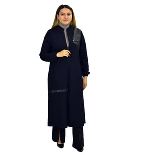Kadın Kışlık Cepli Fermuarlı Kap Tunik BGL-ST03269 (Lacivert)