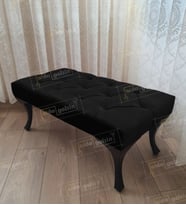 Kapitoneli Ayak Ucu Kapı Önü Antre Bench Puf Siyah Ayak (120*45) (Siyah)