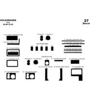 Meriç® VW Transporter T4 Ön Torpido Kaplama Maun 27 Parça 1990-1995 (Piano Black)
