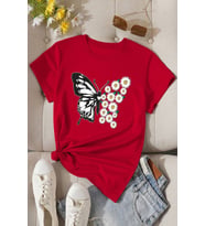 Pamuklu Tasarım Tshirt (Kırmızı)