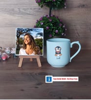 Tatlı Penguen Fotoğraflı Dekoratif Taş, Kupa Bardak Beyaz Hediye (Model 5)