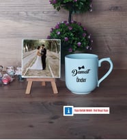 Damat Fotoğraflı Dekoratif Taş, Kupa Bardak Beyaz Hediye (Model 5)