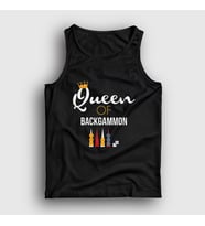 Presmono Unisex Beyaz Queen Of Backgammon Oyun Tavla Atlet 418491tt (Siyah)