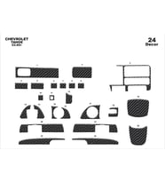 Meriç® Chevrolet Tahoe Ön Torpido Kaplama Maun 24 Parça 1995-1999 (Karbon)