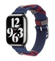 Apple Watch 44mm Bridon BalıkSırtı Örgü Tasarımlı Kordon 97 (Lacivert)