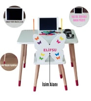 Ahşap Çocuk Masa Sandalye Takımı Tekli (Bordo)