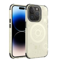 Apple iPhone 14 Pro Max Kılıf Zore Wireless Şarj Özellikli Desenli Hot Kılıf (Gold)