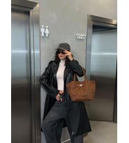 Tarya Süet Kemer Detaylı Kadın Omuz Çantası BP-4830O (Taba)