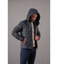 REGULAR FİT KAPŞONLU ASTARLI KAPİTONE ERKEK MONT (Antrasit)