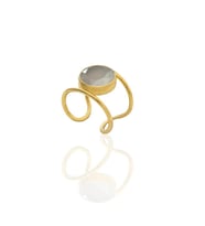 Kadir Jewellery 22 Ayar Altın Kaplama Kadın Zirkon Taşlı Yüzük (Gri)