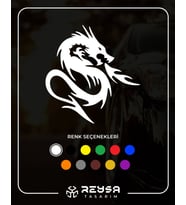 Kızgın Ejderha Araba Sticker siyah 15x15 CM (Beyaz)