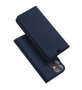 DUX DUCİS iPhone 12 Mini Kılıf Mıkantıslı Kapaklı Flip Cover Kılıf Skin X Series Flip Case (Lacivert)