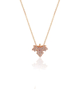 Söğütlü Silver Gümüş çınar yaprağı kolye (Rose)