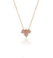Söğütlü Silver Gümüş çınar yaprağı kolye (Rose)