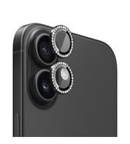 Microsonic Apple iPhone 16 Plus Tekli Diamond Taşlı Kamera Koruma Camı Yeşil (Siyah)