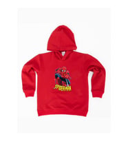 Spiderman baskılı örümcek adam kapüşonlu pamuklu kumaş çocuk sweatshirt (Kırmızı)