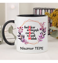 Annem Yazılı Kupa Bardağı (Siyah)