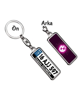 Kişiye Özel Bmw Neon Lights Pembe Logo Tema Plaka Anahtarlık (Gümüş)