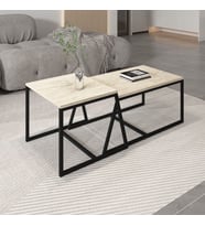Minimal İkili Orta Sehpa – Modern Tasarım, Çok Amaçlı Kullanım (Bej)