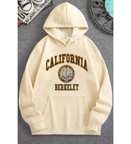 Unisex California Baskılı Sweatshirt (Bej)