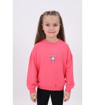 Toontoy Kız Çocuk Nakışlı Sweatshirt (Fuşya)