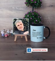 Amcaya Hediye Fotoğraflı Dekoratif Taş, Kupa Bardak Beyaz Hediye (Model 11)