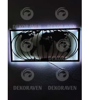 Dünya Led Işıklı Tablo (Beyaz)
